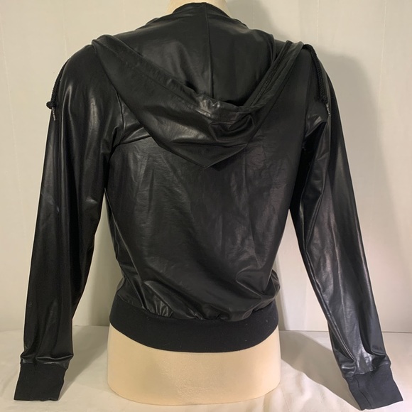 American Apparel Faux Leather bomber-style hoodie - Picture 3 of 5